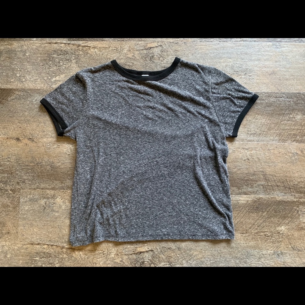 Distressed crop top tee